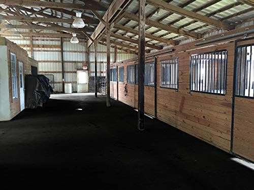 American Floor Mats - Heavy Duty Horse Stall Tiles - Thick, Durable Rubber Flooring - Solid Black, 6' x 12' Set (18 Tiles Total, 0.75" Thick) with Grip-and-Groove Pattern for Enhanced Safety
