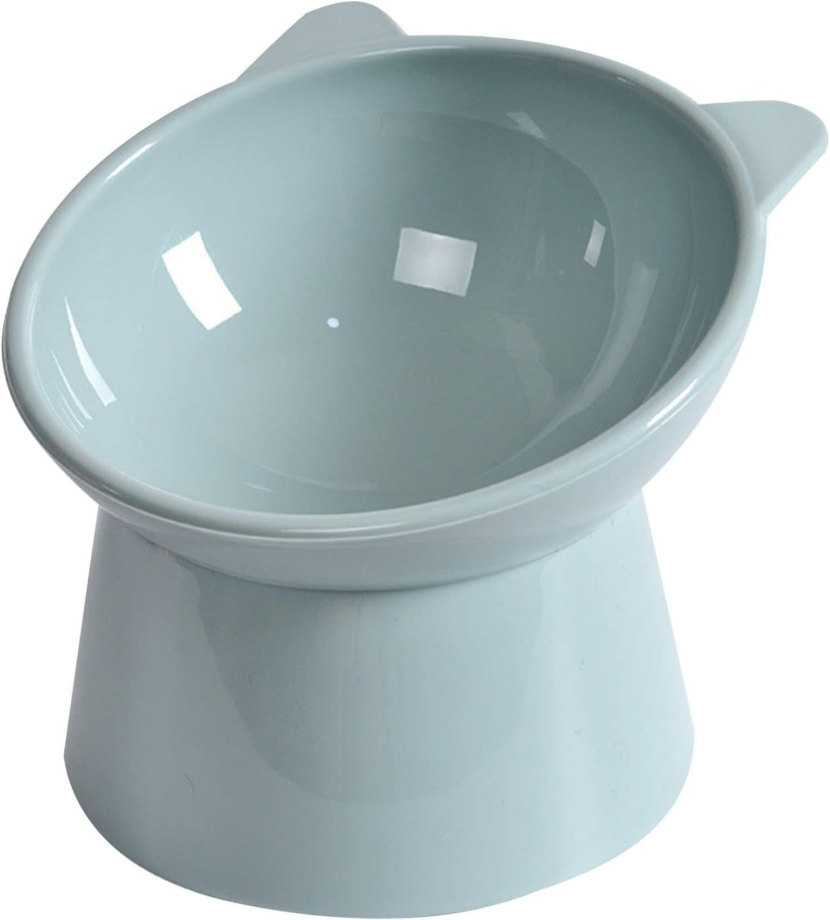 Tilted Cat Food Bowl, Whisker Friendly, Anti Vomiting, Slanted - Tall Cat Bowl-Blue