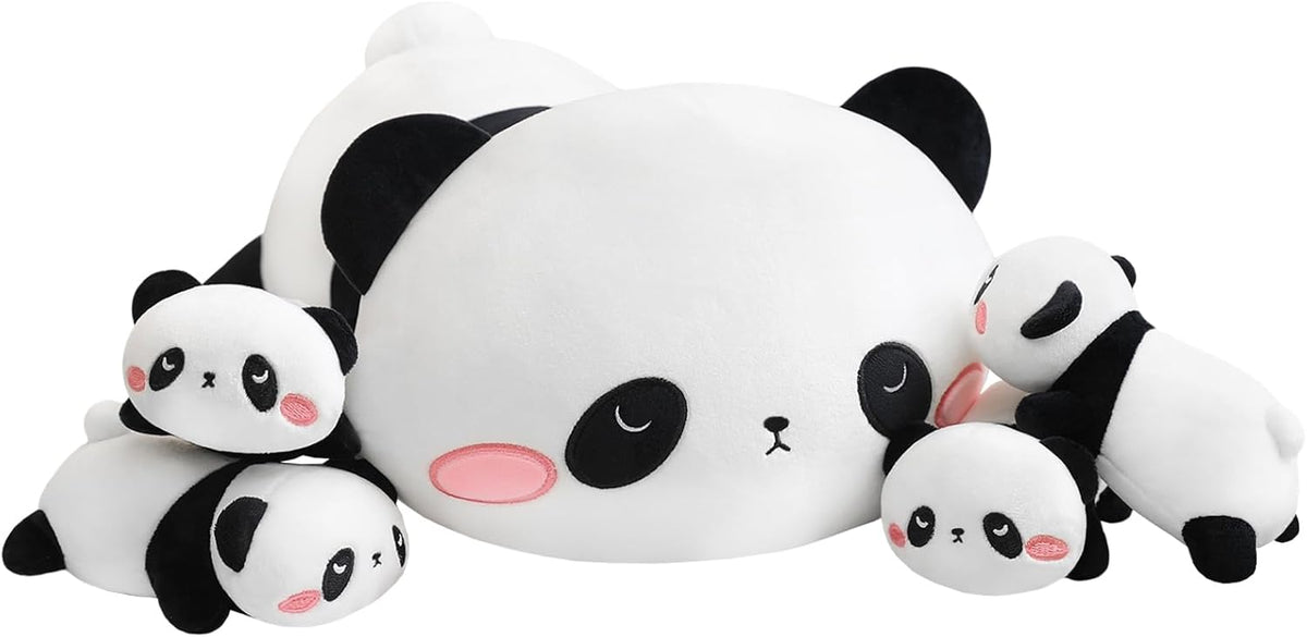TOYSYM Seal Plush with 4 Babies - Panda Bear