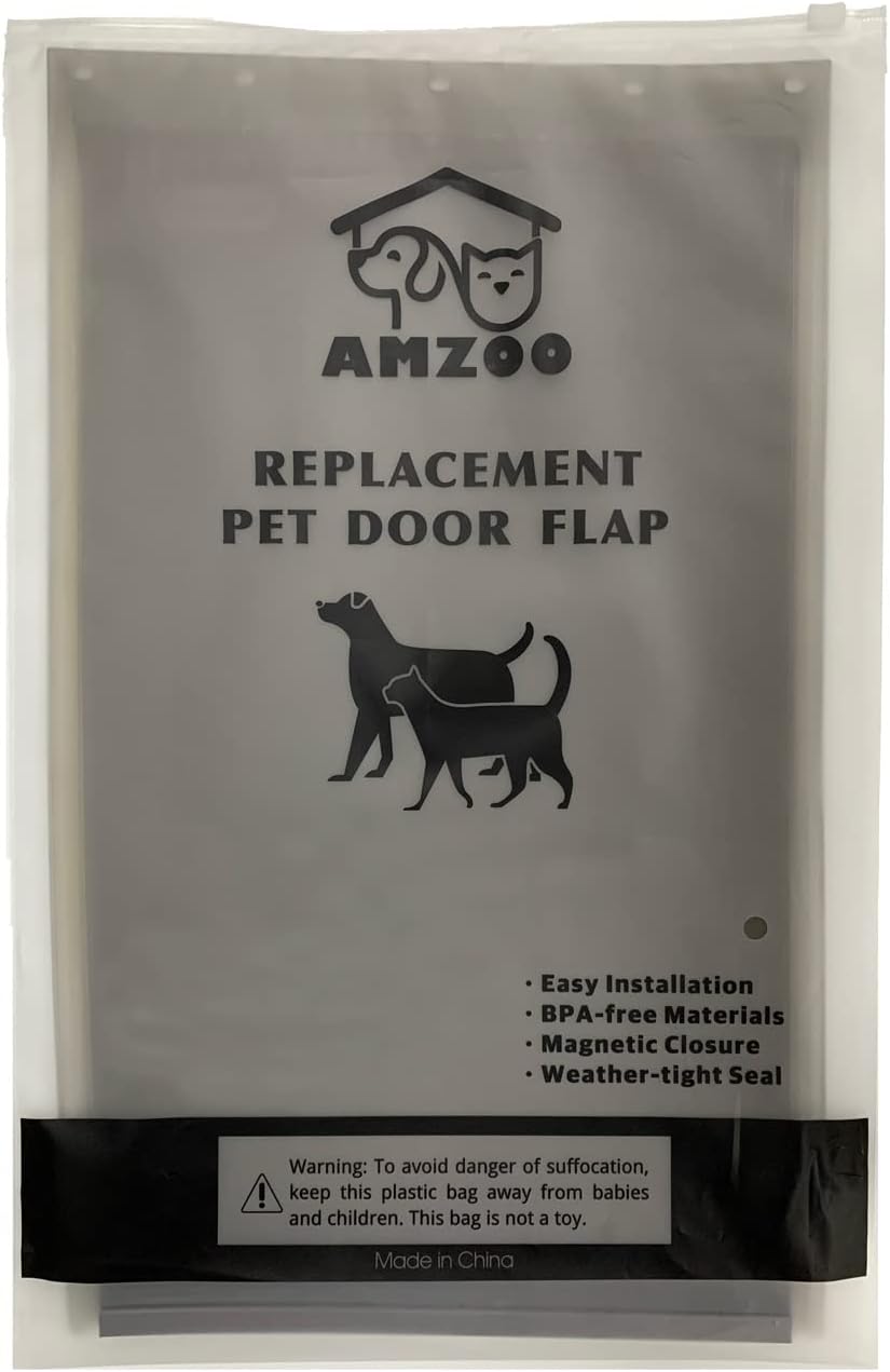 AMZOO Large Replacement Dog Door Flap PetSafe 16 7/8” x 10 1/8” - Matte Gray / Medium / 1 - image 4