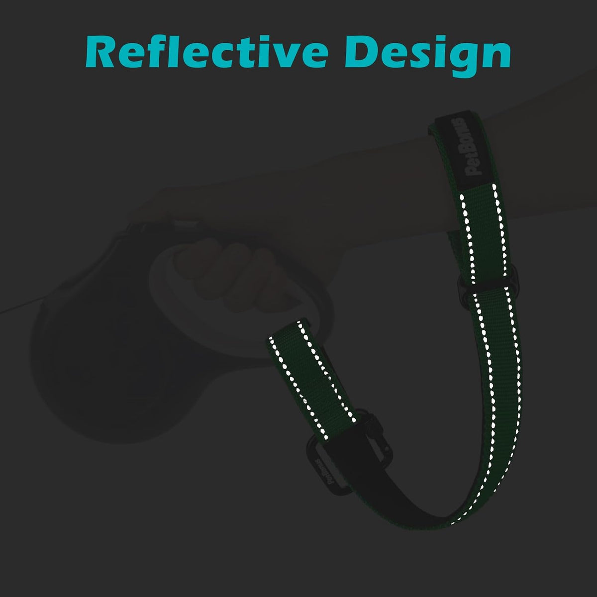 PetBonus Dog Leash Wrist Strap with Lockable Clip for Dog Retractable - Grass Green / 1 Pack - image 4