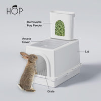 HOP Rabbit Litter Box, Less Mess with Built-in Hay Feeder Designed for Rabbits/Bunnies. Includes - GRID ONLY - image 4