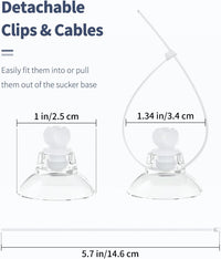 Pawfly 20 Pack Aquarium Suction Cups with Clips and Adjustable Zip - 40 Pack - image 2