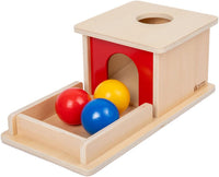 Adena Montessori Object Permanence Box with Tray Three Balls - Primary Colors