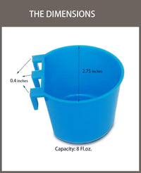 Cage Cups Birds Feeders Seed Bowl Chicken Feeding Watering Dish - 10PCS BLUE - image 2