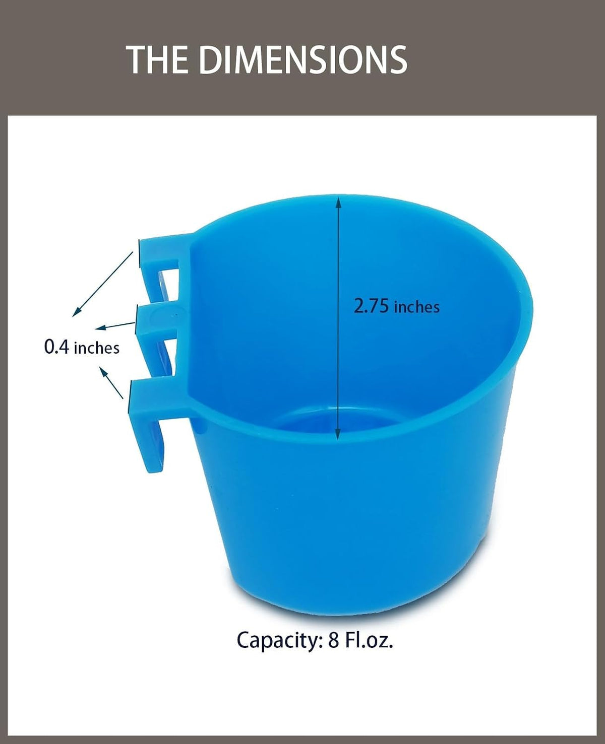 Cage Cups Birds Feeders Seed Bowl Chicken Feeding Watering Dish - 10PCS BLUE - image 2