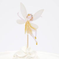 SAMOKA fairy cupcake toppers, 24 card paper picks on wooden sticks in 6 fairy designs - view 4