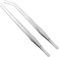 2PCS 15" Curved Stainless Steel Aquarium Reptile Feeding Tweezers – Essentials for Fish