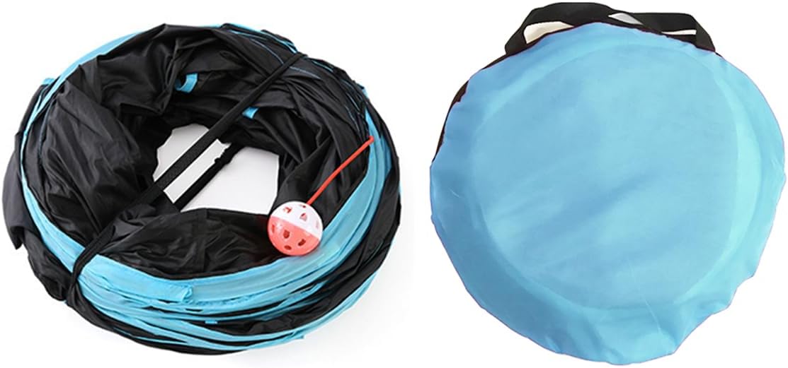 Upgraded Cat Tunnel Toy with 5 peek-a-Boo Windows - 3-way Black - image 3