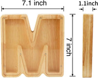 WeiDu77 wooden alphabet letter piggy bank with clear plexiglass front - view 17