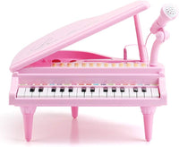 Amy&Benton pink 37-key kids piano keyboard with stand, microphone and stool - view 6
