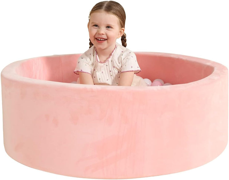 TRENDBOX Extra Large Foam Ball Pit for Toddlers - Pink / 35inch