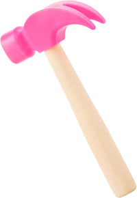 Fowecelt Wooden Hammer Toys Simulation Hammers Maintenance Tools - Pink