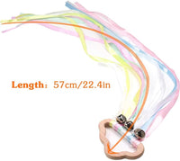 DILIMI rainbow ribbon hand kite set of 2 with natural wood rings - view 5