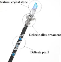Bubbmi rhinestone witch magic wand in Snakepurple with solid wood body and metal accents - view 17