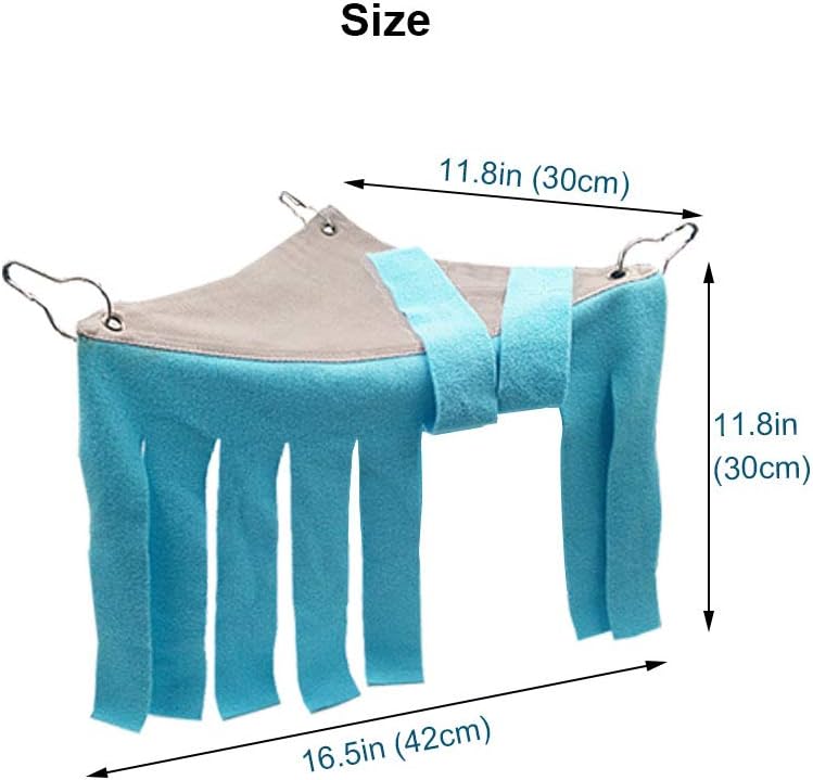 RIOUSSI Guinea Pig Hideout Hideaway Corner Fleece Toys Cage - Blue+Pink / Triangle - image 3