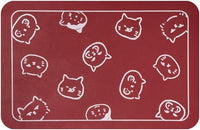 YCT Cat Food Mat for Pet Dog Feeting Mats - Red & Multiple cat heads Logo / 24"L x 16.9"W