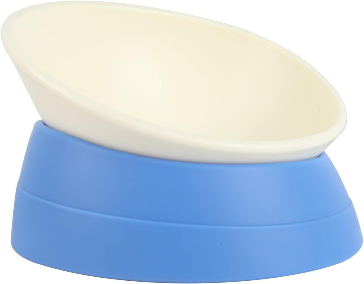 Bulldog Bowl Anti-Slip Dog Cat Dish Detachable Rubber Dog Bowl Pet - Blue / 3.5 Cup ( Medium/Large Dog )