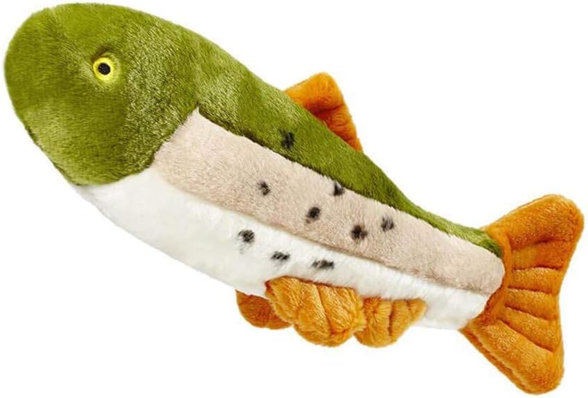 Fluff & Tuff Ruby Rainbow Trout Plush Dog Toy, 14" - 14 inch (Pack of 1)