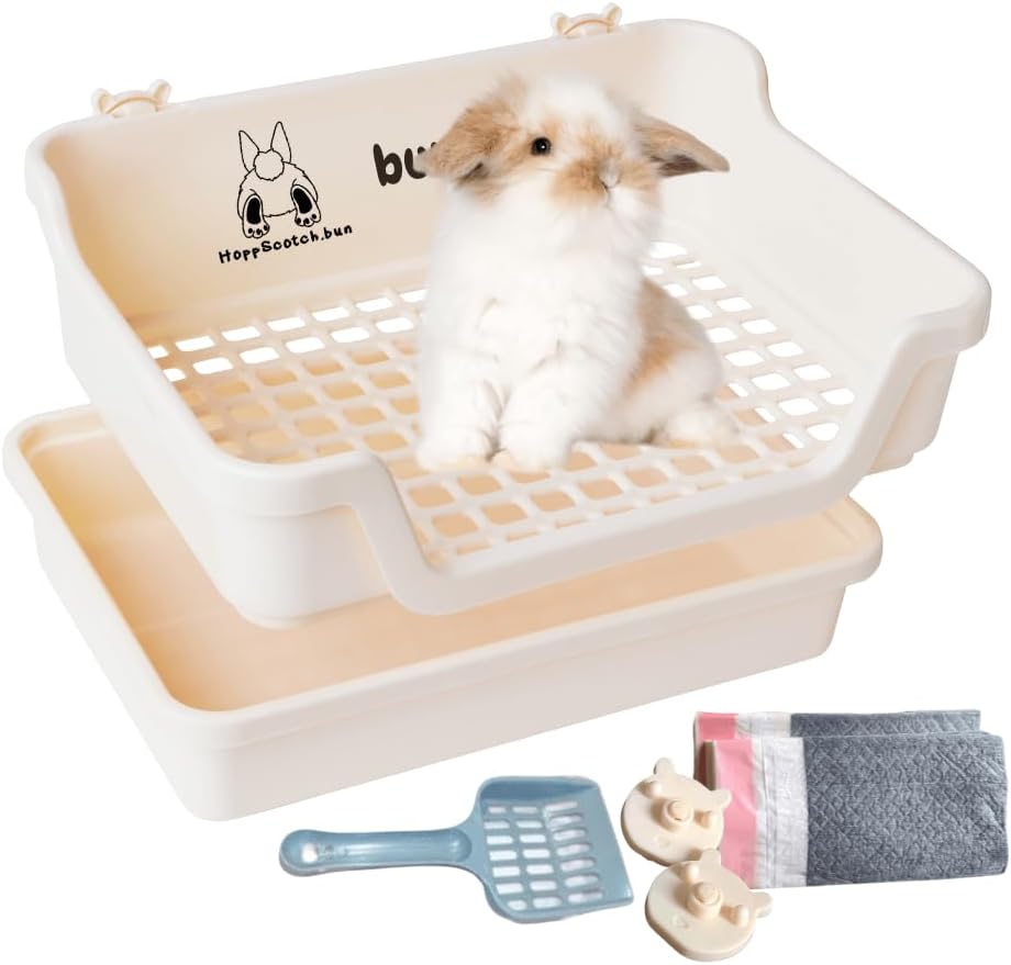 HoppScotch.bun Bumbox Large Rabbit Litter Box - Cream / Large