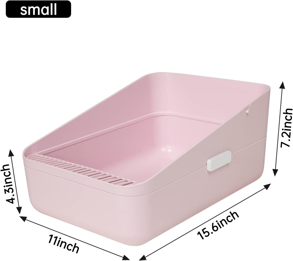 Open Cat Litter Box:Odor Reducing Anti Splash Design – Daily Care for Cats - Pink Small - image 4