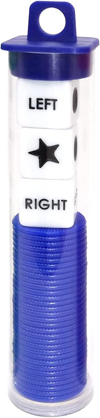 Ahoper Right Left Center Dice Game Prime Set Bundle with 3 Dices + 36 - Blue