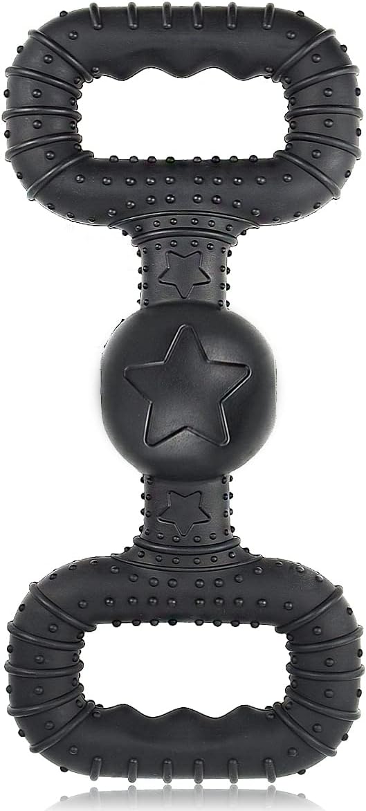 Natural Rubber Dog Toys for Large Aggressive Chewers - Tug Toy - Black / Medium Breed (30 - 70 lb)