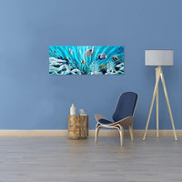 SYGALLERIER Fish Metal Wall Art Hand Crafted Large 3D Sea Life Pictures Modern Abstract Coastal Aluminum Artwork Contemporary Sculpture for Living Room Bedroom Dinning Decor