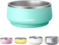 Pawaii Small Dog Bowl, 12 oz Stainless Steel Food and Water Bowl, 1 Pack – Essentials for Dogs - 34oz / Mint Green