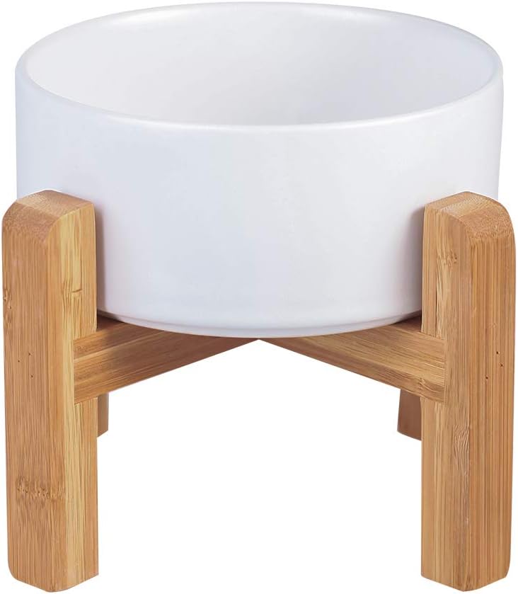 Raised Ceramic Large Dog Bowl - Medium Dog Bowls 850ML*1 / White