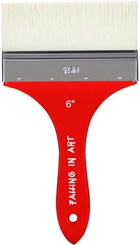Falling in Art large 8 inch flat paddle paint brush with stainless steel ferrule