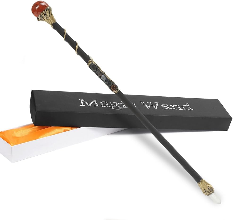 Bubbmi rhinestone witch magic wand in Snakepurple with solid wood body and metal accents - view 6