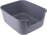 Large Cat Litter Box with High Sides, Cat Boxes for Indoor Cats - Grey