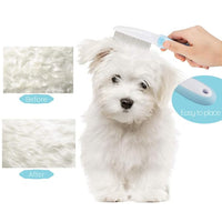 Professional Stainless Steel Grooming Comb for Dogs & Cats - Detangler for Long/Curly Hair, Removes Tough Mats, Knots & Tangles - Pain-Free Undercoat Deshedding Tool for DIY Pet Grooming