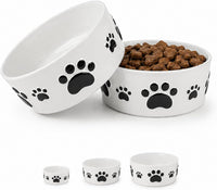 Ceramic Dog Bowls Set, 6.5''×2.5'', with Anti-Slip Rings - 5 in