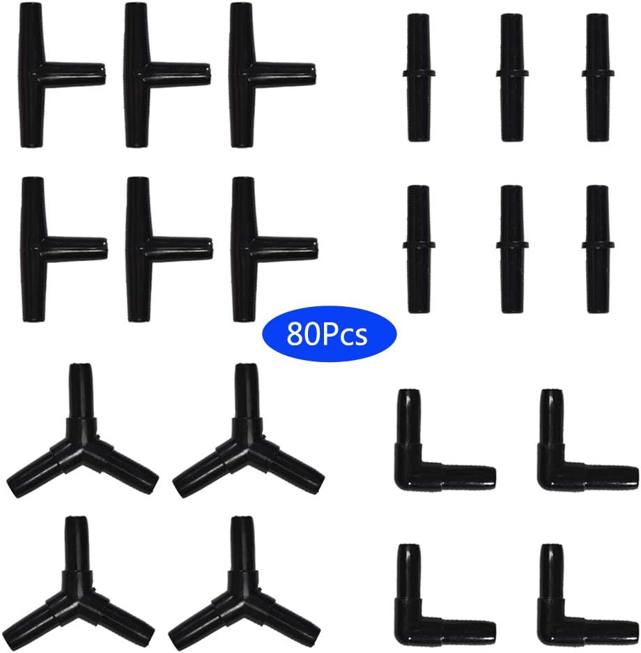 Aquarium 50 Feet Standard 3/16" Black Flexible Airline Tubing – Essentials for Fish - 100 Feet with connectors - image 2