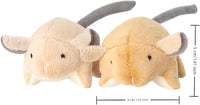 Plush Catnip Mice Toys with Crinkle Sound - 2 Pcs Interactive Cat Toys for Indoor Cats, Durable Stress Relief Eco-Friendly Small Mouse Chew Playthings（Camel+ Chestnut Color）