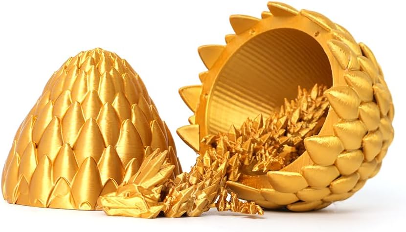 3D Printed Dragon Egg, Large 12" for Kids, Dragon Lovers - Gold - image 3