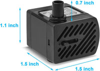 DaToo 50GPH 3W Small Submersible Water Pump Mini Fountain Pump Ultra - 3W 50GPH (With 3.3ft Free Tubing) - image 2