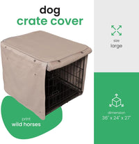Molly Mutt Tan Dog Crate Cover, Non-Toxic & 100% Cotton - Wild Horses / 36.0"L x 24.0"W x 27.0"H - image 2