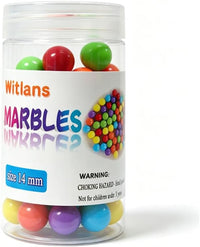 Witlans 60 Chinese checker marbles in six solid colors, 14mm acrylic, in a plastic jar - view 6