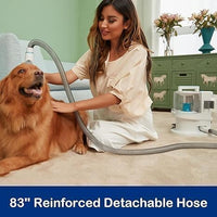 Pet Grooming Kit with 3.4L Oversized Vacuum Suction - 99% Pet Hair Removal - Professional Dog Clippers & Shedding Tools for Cats, Teddy, Poodle, Golden Retrievers (Metallic Orange & White)
