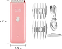 Dog Clippers,Quiet Washable USB Rechargeable Cordless Dog Grooming Kit,Electric Pets Hair Trimmers Shaver Shears for Dogs and Cats Pink