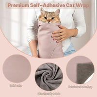 Paw Legend 35.4" Cat Wrap for Grooming Cat Wrap for Cutting Nails Cat Restraint for Nail Clipping Self Adhesive Blanket Restraint Cloth for Cats Within 22lbs