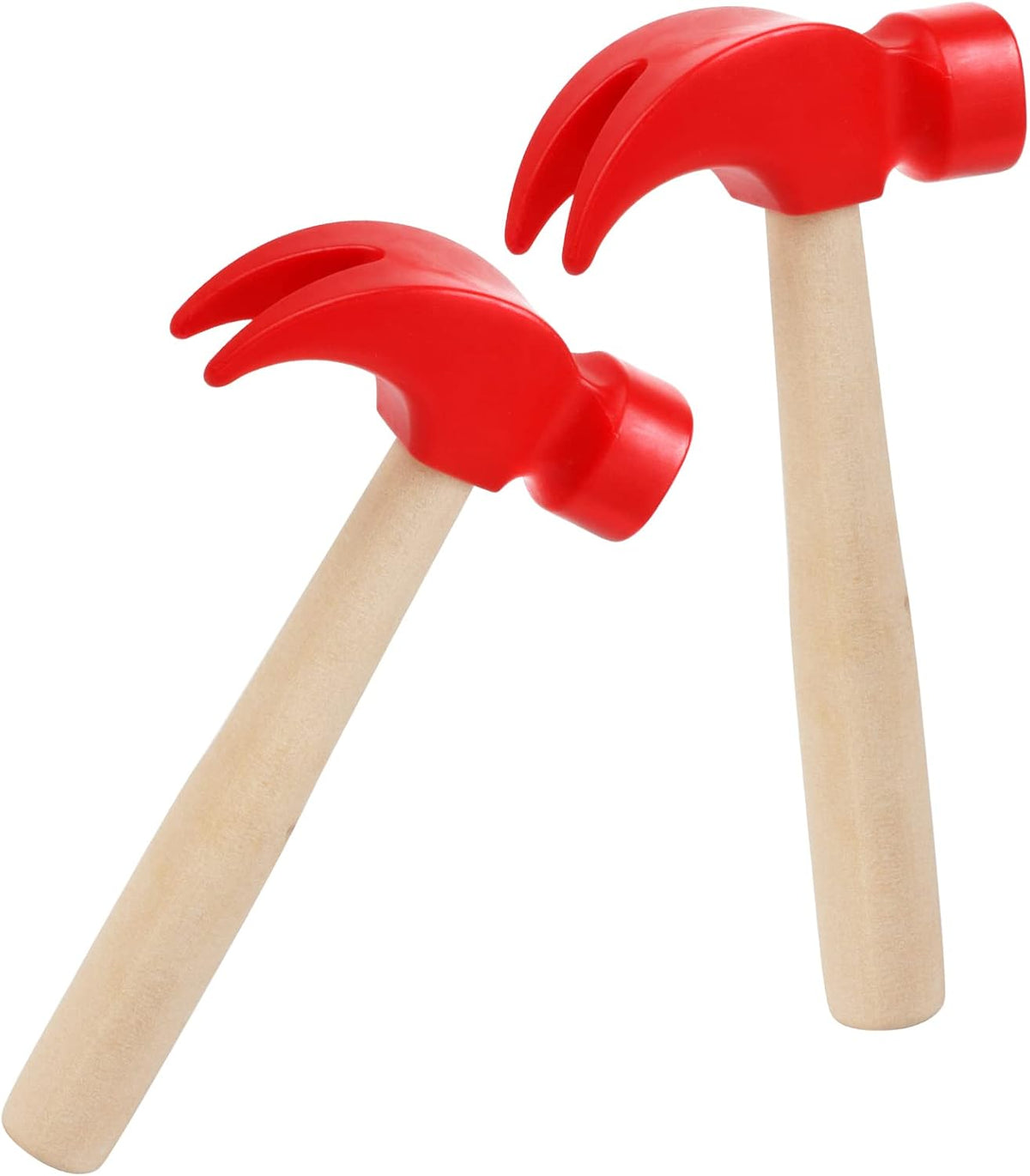 Hxezoc 2 Pack Wooden Hammer Toys Simulation Hammers Maintenance Tools - Red / 2 Pack