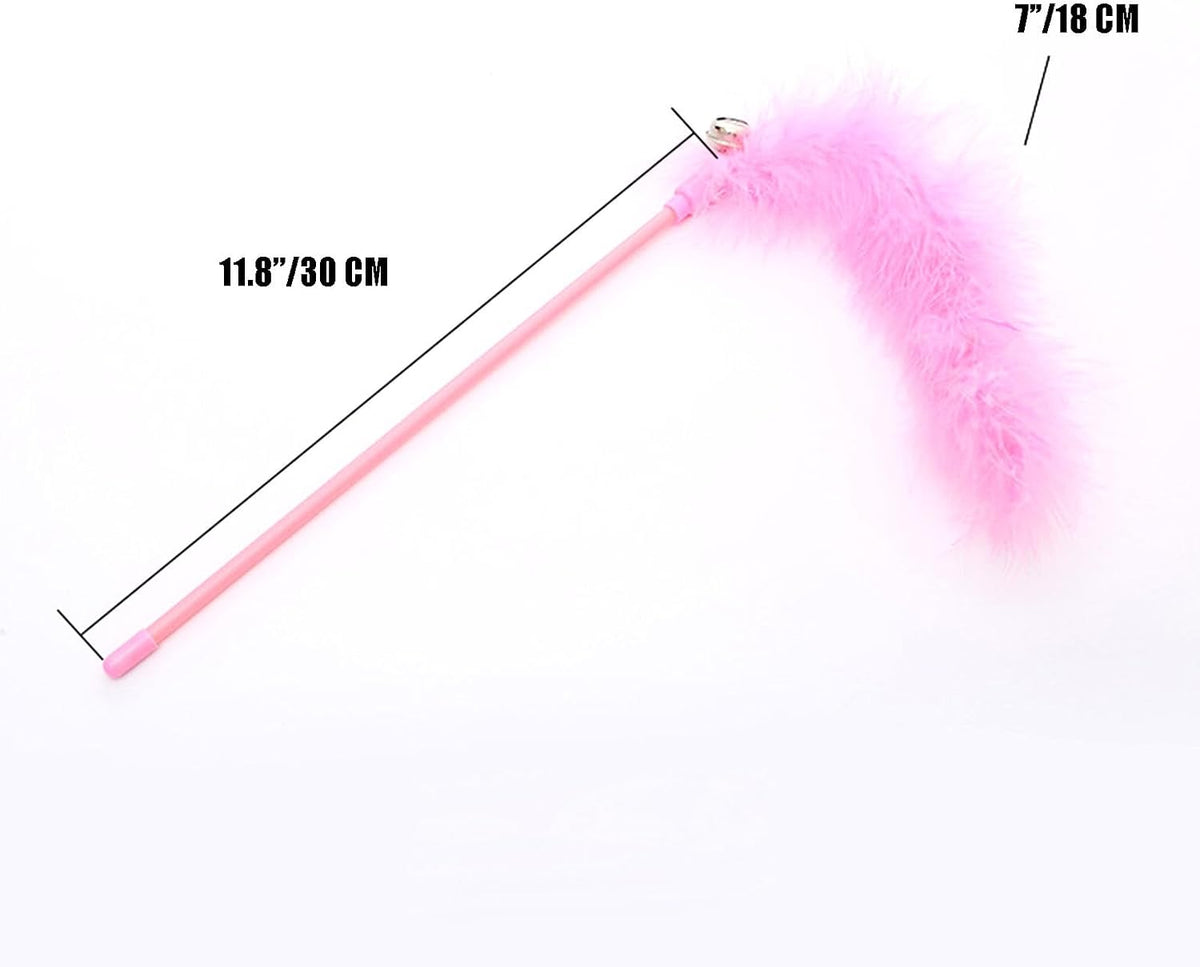 Cat Wand Toys, 3 PCS Interactive Feather Wands Colorful Cat Teaser Wand – Essentials for Cats - A - image 2
