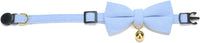 Breakaway Cat Collar with Bow Tie and Bell Adjustable Soft Corduroy - Extra Small: Neck 6" - 9.4" / Blue - image 3