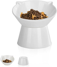 Detachable Elevated Cat Bowls - White