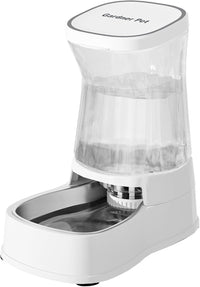 Automatic Dog Water Dispenser, Stainless Steel Bowls Feeder - Pearl White / 1 Gallon