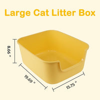 Large Cat Litter Box with High Sides,Cat Boxes for Indoor Cats,Cat Litter Pan for Kitty,Litter Box with Low Entry,Easy to Clean,Anti-Splashing (Green)